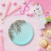 バハマブリーズ銅パームアクアシーブルー結婚ズ ペーパープレート (パーティー)