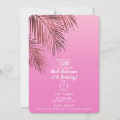 バハマブリーズ ブロンズパーム ピンク バースデーパーティー 招待状 (正面)