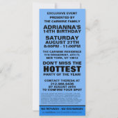 バハマブルーVIPフォトチケット誕生パーティー 招待状 (裏面)