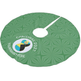 バハマブロンデエンジェルクリスマスパーソナライズされた国旗 ブラッシュドポリエステルツリースカート