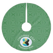 バハマブロンデエンジェルクリスマスパーソナライズされた国旗 ブラッシュドポリエステルツリースカート (正面)