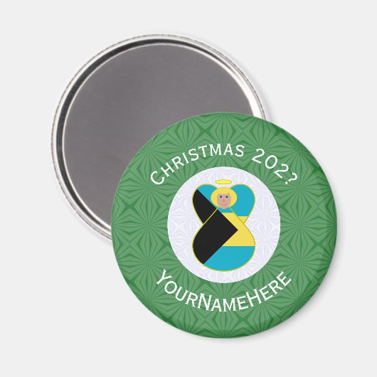 バハマブロンデエンジェルクリスマスパーソナライズされた国旗 マグネット (正面/裏面)