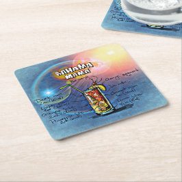 バハマママカクテル(12ドリンクレシピセット#8) スクエアペーパーコースター