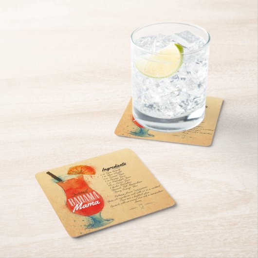 バハママ紙コースター スクエアペーパーコースター (インサイチュ)