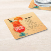 バハママ紙コースター スクエアペーパーコースター (アングル)