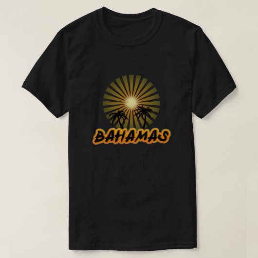 バハマヤシの木のシルエット Tシャツ (デザイン正面)