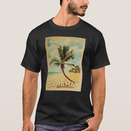 バハマヴィンテージトラベルTシャツ – ビーチ Tシャツ (正面)