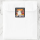 バハマヴィンテージパームツリーズサマービーチ スクエアシール (バッグ)