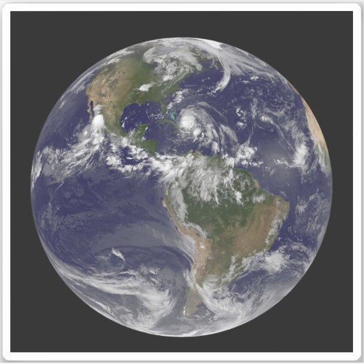 バハマ上空のハリケーン・アイリーンと完全な地球。 シール (正面)
