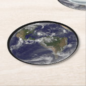 バハマ上空のハリケーン・アイリーンと完全な地球。 ラウンドペーパーコースター (アングル)