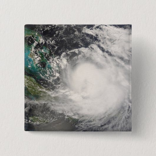 バハマ上空のハリケーン・ハンナ 缶バッジ (正面)