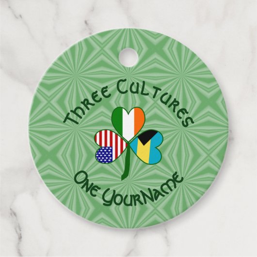 バハマ人アイルランド系アメリカ人旗 シャムロック カスタマイズ フェイバータグ (正面)