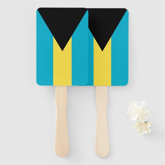 バハマ国旗とハンドファンのセット ハンドファン (正面&裏面)