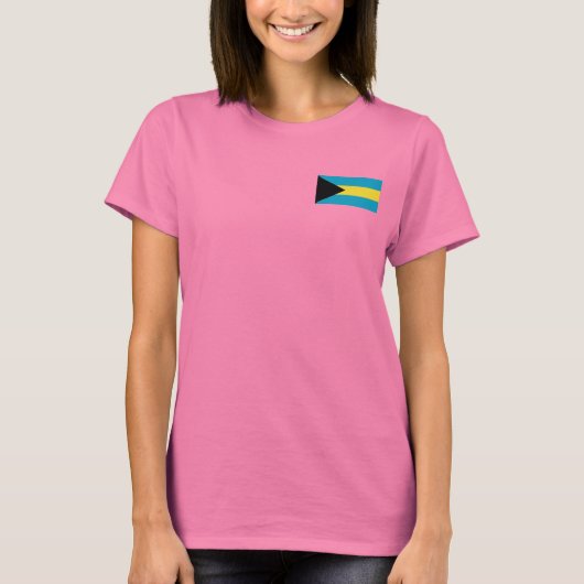 バハマ国旗と地図dk Tシャツ (正面)