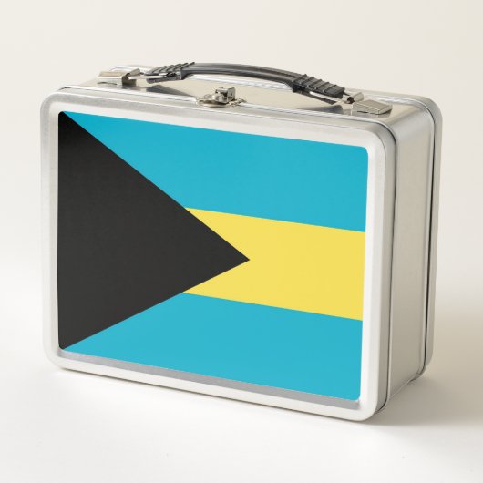 バハマ国旗のある金属製ステンレス弁当箱 メタルランチボックス (正面)