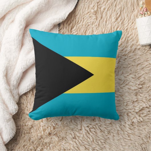 バハマ国旗のアメリカのモーメント城ピロー クッション (ブランケット)
