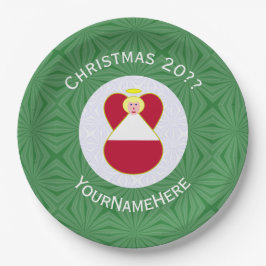 バハマ国旗のエンジェルクリスマスパーティー ペーパープレート