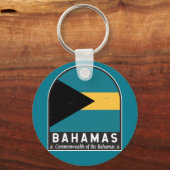 バハマ国旗のエンブレム動揺してヴィンテージ キーホルダー (正面)