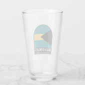 バハマ国旗のエンブレム動揺してヴィンテージ タンブラーグラス (裏面)