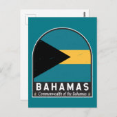 バハマ国旗のエンブレム動揺してヴィンテージ ポストカード (正面/裏面)