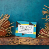 バハマ国旗のクリスチャン・ウェルカム フォトプラーク (側面)