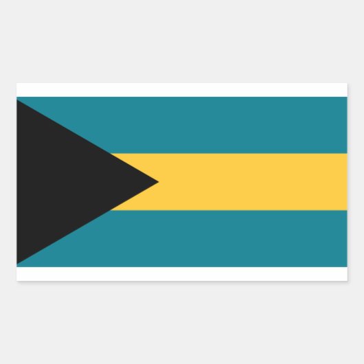 バハマ国旗のシール 長方形シール (正面)
