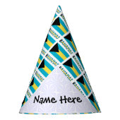 バハマ国旗のタイル貼りパーソナライズされた パーティーハット (正面)