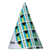 バハマ国旗のタイル貼りパーソナライズされた パーティーハット (右)