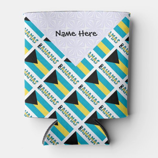 バハマ国旗のタイル 缶クーラー (正面)
