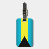 バハマ国旗のダークエッジ ラゲッジタグ (正面縦)