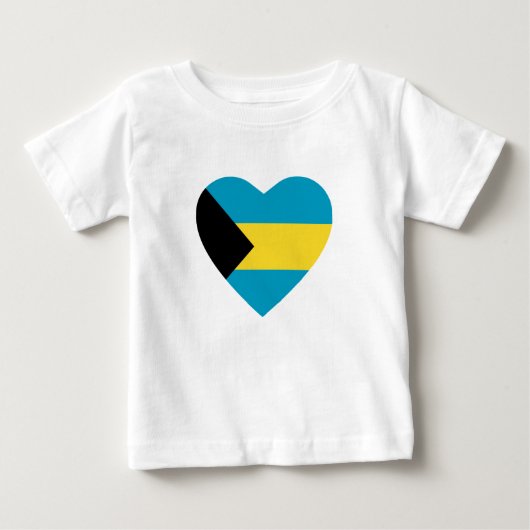 バハマ国旗のハートTシャツ ベビーTシャツ (正面)