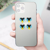 バハマ国旗のプライドハートシール シール (スマートフォン)