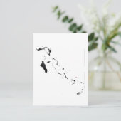 バハマ国旗の地図 ポストカード (スタンド正面)