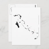 バハマ国旗の地図 ポストカード (正面/裏面)