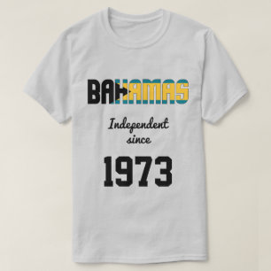 バハマ国旗の独立性お祝い Tシャツ