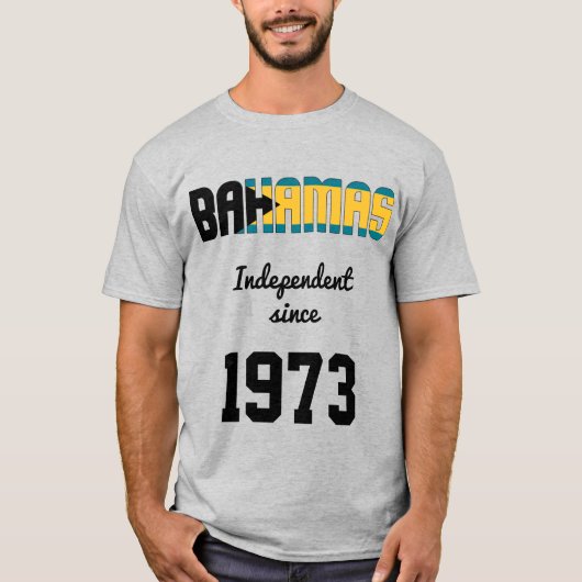 バハマ国旗の独立性お祝い Tシャツ (正面)