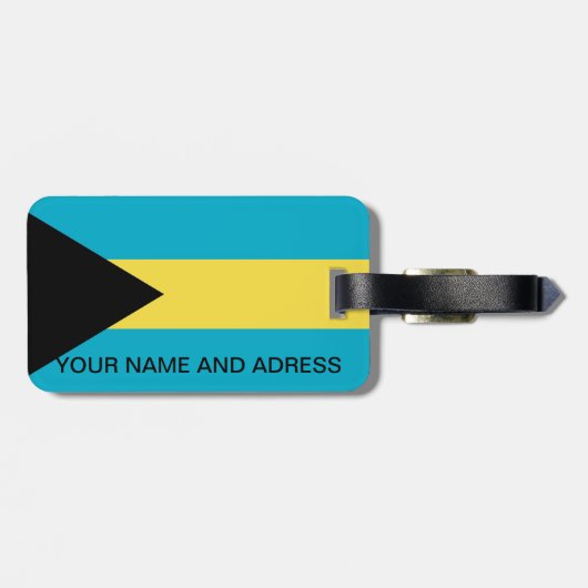バハマ国旗の荷物タグ ラゲッジタグ (裏面横)