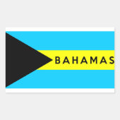 バハマ国旗の記号名文字 長方形シール (正面)