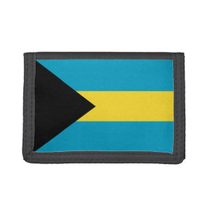 バハマ国旗の財布 ナイロン三つ折りウォレット