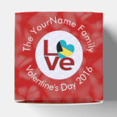 バハマ国旗の赤文字LOVE旗パーソナライズされた フェイバーボックス (上部)