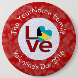 バハマ国旗の赤文字LOVE白オンレッド 缶バッジ