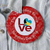 バハマ国旗の赤文字LOVE白オンレッド 缶バッジ (インサイチュ)