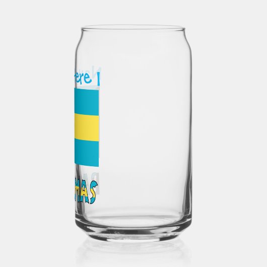 バハマ国旗の青(個人設定) ガラス缶 (左)