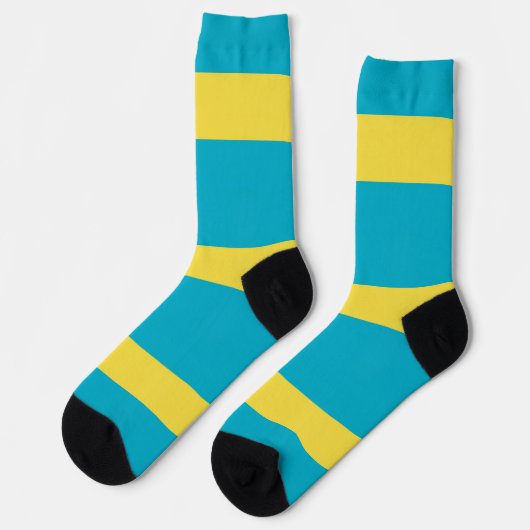 バハマ国旗を持つメンズクルーソックス ソックス (左)