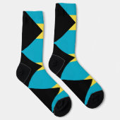 バハマ国旗を持つメンズクルーソックス ソックス (右)