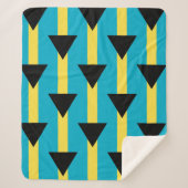 バハマ国旗を持つ愛国的シェルパ毛布 シェルパブランケット (正面)