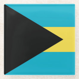 バハマ国旗を掲げたガラスコアスター ガラスコースター