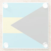 バハマ国旗を掲げたガラスコアスター ガラスコースター (裏面)