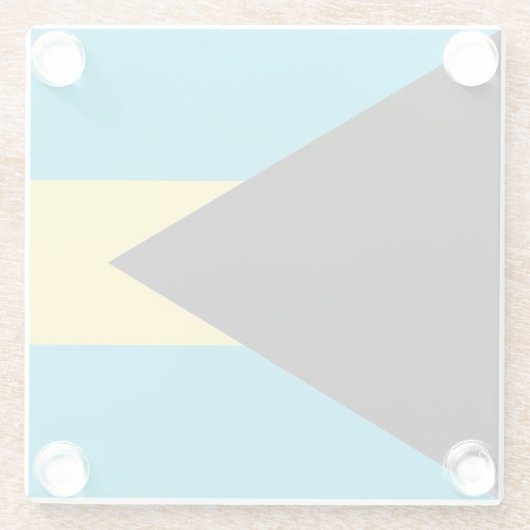 バハマ国旗を掲げたガラスコアスター ガラスコースター (裏面)