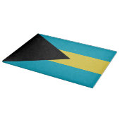 バハマ国旗を掲げたガラス製板 カッティングボード (角)